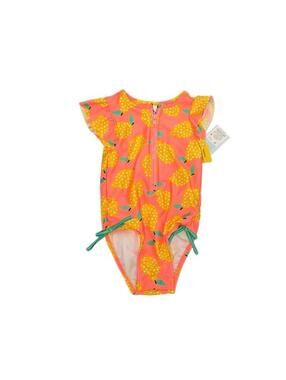 Pineapple Kid's Orange and Multi Swimsuit-one-piece